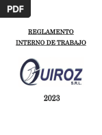 Reglamento Interno de Trabajo 2023