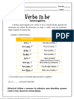 6º Ano Verbo To Be Com Gabarito