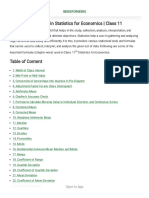 Statistics For Economics Formula Sheet.