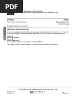 Cambridge International Advanced Subsidiary and Advanced Level