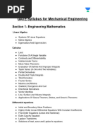 GATE Syllabus For Mechanical Engineering