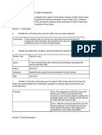 Genre Analysis Outline Worksheet 1