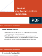 Week 1 - Understanding Learner-Centered Instruction - Presentation