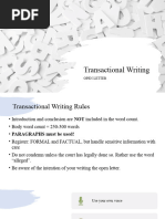 Transactional Writing - Open Letter