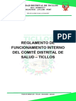 Reglamento de Funcionamiento Interno Del Comité Distrital de Salud - Ticllos