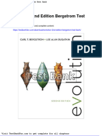 Full Download Evolution 2nd Edition Bergstrom Test Bank