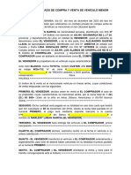 Modelo de Contrato Privado de Compra y Venta de Vehiculo Peru