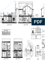 Plano Cortes de Casa Unifamiliar 2 Pisos