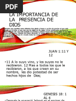 La Importancia de La Presencia de Dios