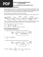 Control Systems Engineering D227 S.A.E. Solutions Tutorial 3 - Transfer Function Manipulation Self Assessment Exercise No.1