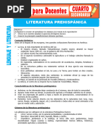 La Literatura Prehispanica para Cuarto de Secundaria