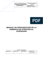 Manual de Organización de La Gerencia de Atención Al Ciudadano