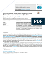 Analyzing Collegiate Critical Thinking Course Effectiveness - Evidence From A Quasi-Experimental Study in China