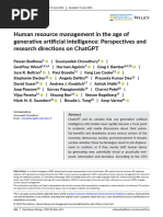 Human Resource Management in The Age of Generative Artificial Intelligence Perspectives and Research Directions On Chat GPT