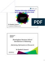 MBA FT Lecture 2 - Marketing Audit and Research Information Student V