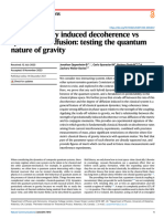 Gravitationally Induced Decoherence Vs Space-Time Diffusion Testing The Quantum Nature of Gravity