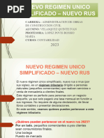 Nuevo Regimen Unico Simplificado - Nuevo Rus