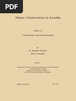 Nature Conservation in Lesotho: Report On Current Progress and Forward Planning