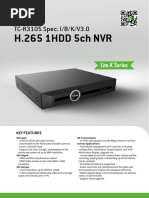 H.265 1HDD 5ch NVR: TC-R3105 Spec: I/B/K/V3.0