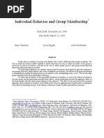 Individual Behavior and Group Membership: First Draft: December 24, 2004 This Draft: March 12, 2005