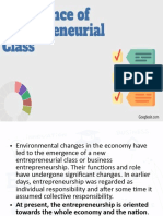 Emergence of Entrepreneurial Class