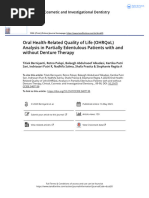 Oral Health Related Quality of Life OHRQoL Analysis in Partially Edentulous Patients With and Without Denture Therapy