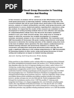 The Use of Small Group Discussion in Teaching Written and Reading.