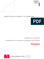 Glosario de Didáctica de La Lengua y La Literatura