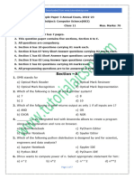 Sample Paper 3 Class XI Annual Exam CS