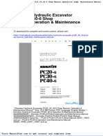 Komatsu Hydraulic Excavator Pc20!30!40 6 Shop Manual Operation Maintenance Manual