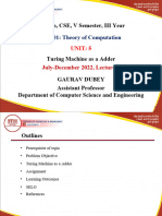 Lecture-7 Turing Machine As Adder