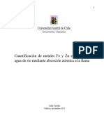 Cuantificación de Los Metales Fe y ZN en Agua de Río Mediante Absorción Atómica