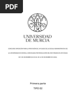 Universidad de Murcia - Oposición Administrativo - 1 Parte Tipo 02