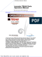 Takeuchi Excavator Tb240 Parts Workshop Operators Manual