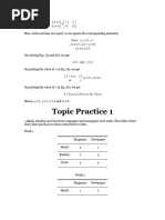 Topic Practice 1: y 2 X +Z 2 X y 3 Z+W 1 5 0 13