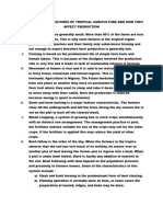 Characteristics Features of Tropical Agriculture and How They Affect Production