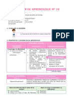 SESIÓN DE APRENDIZAJE 10 La Importancia de La Familia en Nuestro Desarrollo