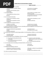 Examen Final de Educacion para El Trabajo