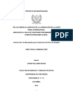 De Los Limites Al Ejercicio de La Jurisdiccion de La Corte Penal Internacional. A