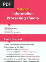 Information Processing Theory - Miller, Atkinson & Shriffin, Craik & Lockhart, Rumelhart & McClelland