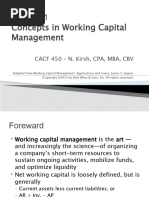 Concepts in Working Capital Management