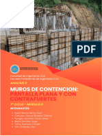 Muros de Contencion Pantalla Plana y Con Contrafuertes