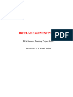 Hotel Management System JAVA + MySQL Summer Training Project For BCA - PDF Download