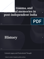 History, Trauma, and Unofficial Memories in Post-Independent India