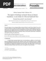 The Impact of Ideology On Lexical Choices in Literary Translation A Case Study of A Thousand Splendid Suns