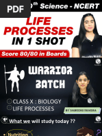 Life Processes - Class Notes - Warrior-Life Processes (Samridhi Mam) Warrior