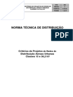 6511c3e18694c - C6a696d91005ab58 - NTD 003 Critérios de Projetos de Redes de Distribuição Aéreas Urbanas Classes 15 e 36,2 KV