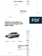 Schéma de Fusibles Et Relais Pour Peugeot 407 (2004-2010) - Schémas de Boîtes À Fusibles