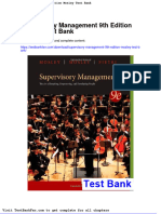 Supervisory Management 9th Edition Mosley Test Bank