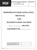 Performance Qualification Protocol For Blister Packing Machine